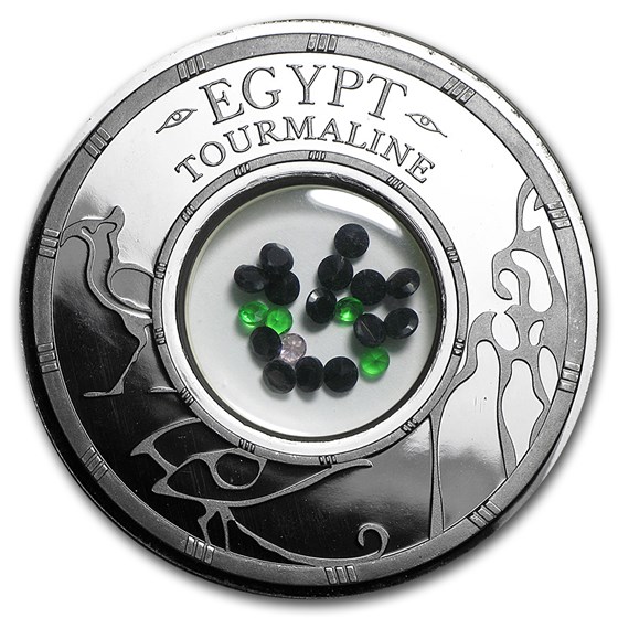 2016 Benin 1 oz Silver 1500 Francs Egypt Tourmaline Proof Coin 2016 Benin 1 oz Silver 1500 Francs Egypt Tourmaline Proof Coin